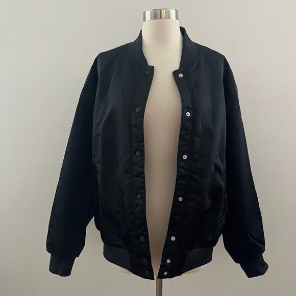 Nike Destroyer Oversized Woven Bomber Jacket Women's M BLack HJ0971-010 $155 NWT - Picture 6 of 13